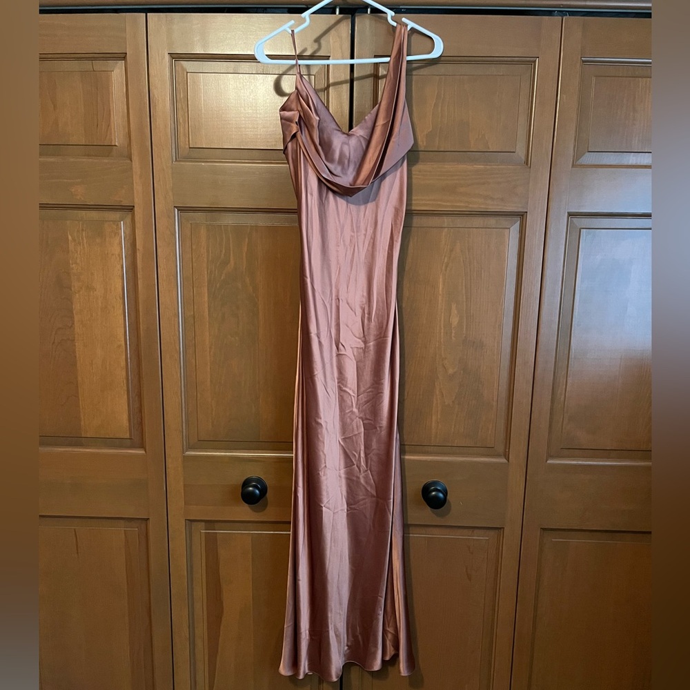 Reformation Ronda Silk Dress Size 8 - Praline - Picture 3 of 10